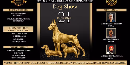 Covai Manchester Kennel Club 5th & 6th All Breeds Championship Dog Show