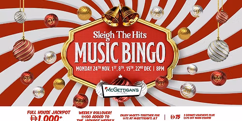 SLEIGH THE HITS MUSIC BINGO