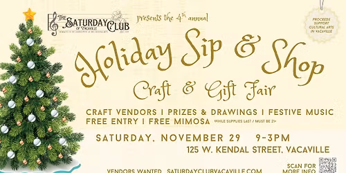 Holiday Sip & Shop at Saturday Club
