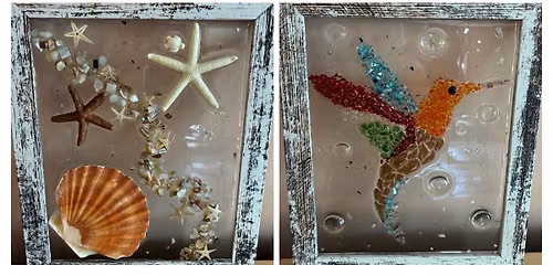 SMP July 11th, 3-5pm  \u201cChoose Your Own Design\u201d Resin Class on 8x10 or 11x14 Glass Frames with M&E