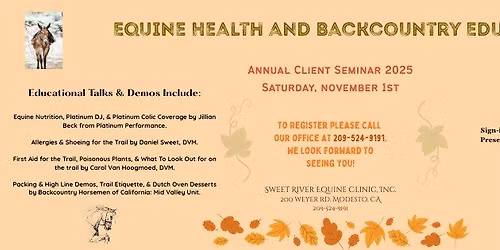 Annual Client Seminar 2025 – Equine Health & Backcountry Education