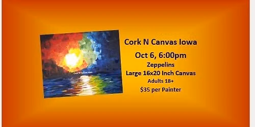 Zeppelins -Abstract Sunset-  Cork N Canvas Iowa
