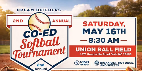 Dream Builders 2nd Annual Co-Ed Softball Tournament
