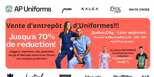 Vente d'entrep\u00f4t d'Uniformes Jusqu'\u00e0 70% de r\u00e9duction! (QUEBEC,CITY)