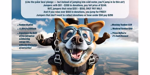 High Falls for Small Paws - Skydiving for the Humane Society