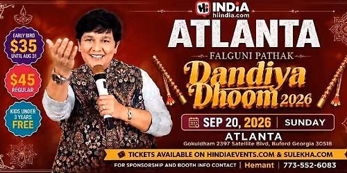 Falguni Pathak Dandiya Dhoom 2026 In Atlanta