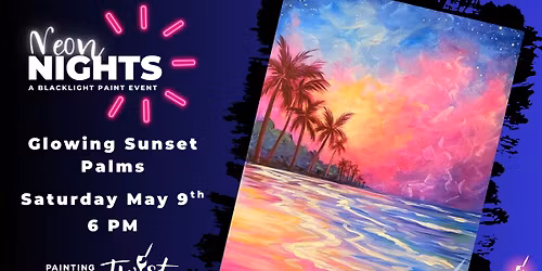 Glowing Sunset Palms - Blacklight Experience