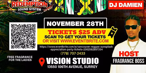 VANCOUVER REGGAE SUNSPLASH APPRECIATION PARTY