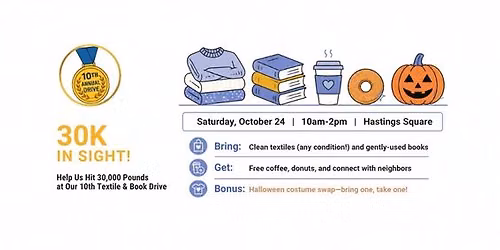 10th Cambridgeport Textile Drive: Help us Reach 30K!