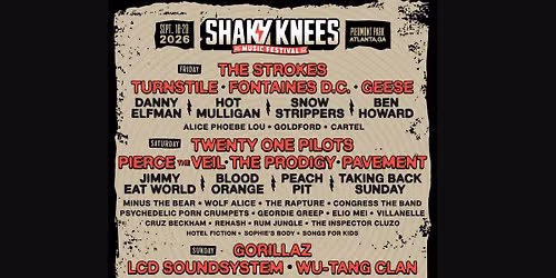 2026 Shaky Knees Music Festival - Sunday at Piedmont Park