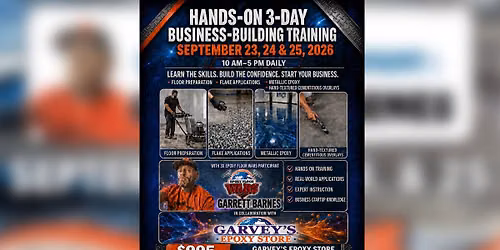 3-Day Hands-On Epoxy Training w\/ Garrett Barnes