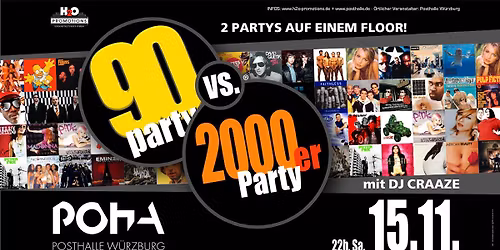 90ER VS. 2000ER PARTY | POSTHALLE W\u00dcRZURG