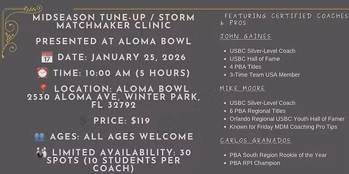 MIDSEASON TUNE-UP \/ STORM MATCHMAKER CLINIC