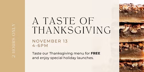 Thanksgiving Tasting Event