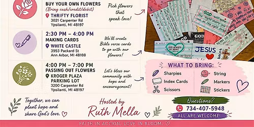 Flowers & Bible Verses 6\/20 2PM-7PM