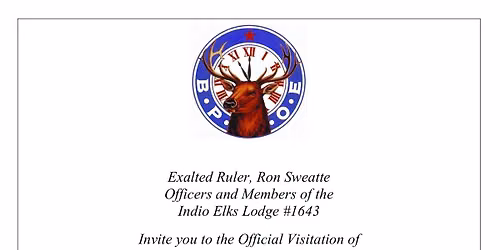 DDGER official visitation and dinner.  Dinner begins at 5:30 PM