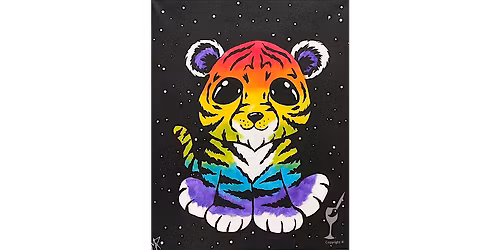Rainbow Blacklight Tiger Fun - Paint and Sip in New Braunfels | Classpop!\u2122