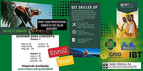 GRID Alternatives IBT 120 Solar Training Registration