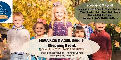 \ud83d\udecd\ufe0fShoppers Wanted!!! Kids Closets MEGA Resale Shopping Event for Kids & Adults!!