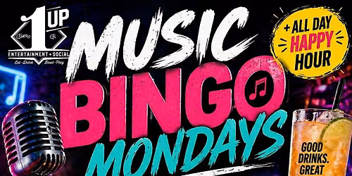 Music Bingo + All Day Happy Hour- every Monday!