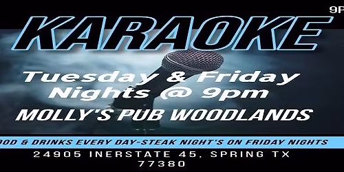 KARAOKE & STEAK NIGHT @ MOLLY'S PUB WOODLANDS