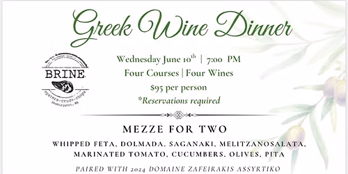 Greek wine dinner 