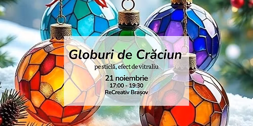 Globuri de Cr\u0103ciun - pe sticl\u0103, efect vitraliu