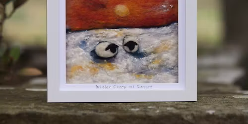 Winter sheep at sunset \u2013 Picture Needle Felting Workshop