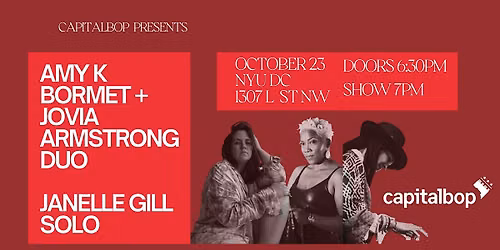 Amy K Bormet + JoVia Armstrong duo\/ Janelle Gill solo at NYU DC