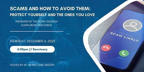 Scam Prevention Seminar presented by North Georgia Elder Abuse Task Force