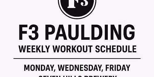 F3 Paulding at Seven Hills Brewery. M, W, F