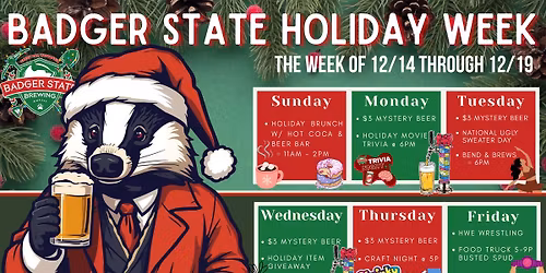 Badger State's Holiday Week 2025
