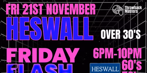 Throwback Masters Over 30's 60s 70s 80s Evening