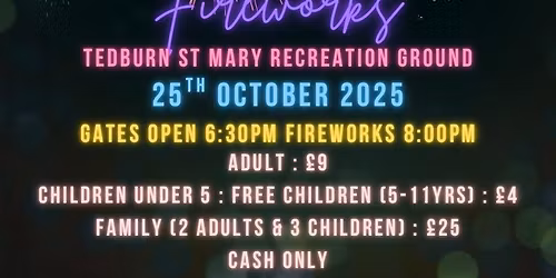 Tedburn St Mary 2025 Firework Display