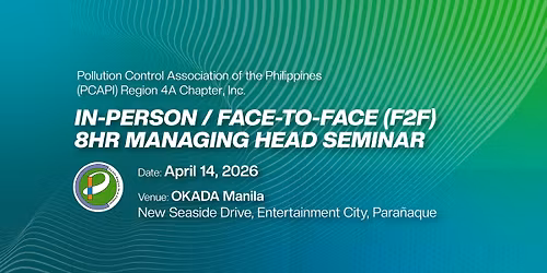 FACE-TO-FACE 8HR SEMINAR FOR MANAGING HEADS OF PCOs (April 14, 2026) OKADA MANILA
