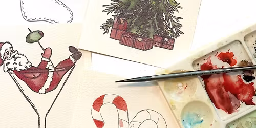 Holiday Wine & Watercolor