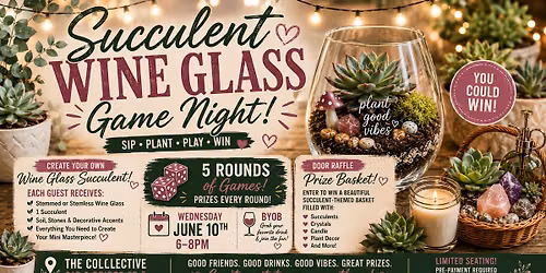 \ud83c\udf77 Succulent Wine Glass Game Night \ud83c\udf77\ud83c\udf3f