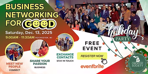 Business Networking For Good - Free Saturday Event in Rochester, MI