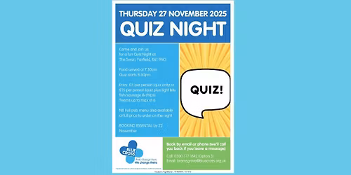 Blue Cross Quiz Night 27 November 2025