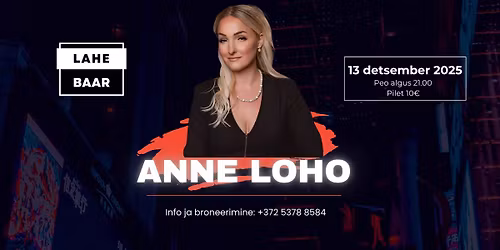 ✨ Tantsuõhtu Lahe baaris: esineb Anne Loho ✨