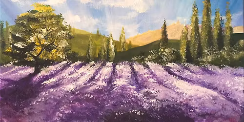 JOIN BRUSH PARTY WITH JO TO PAINT \u2018LAVENDER FIELD\u2019 WING