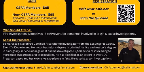 Upcoming Event: Ed Nordskog\u2019s Fire Death Scene Investigations.