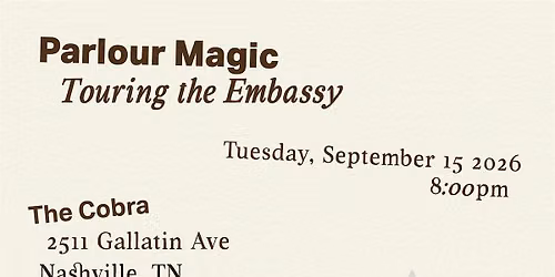 Venue: Parlour Magic l Nic Fair Music l Conflict Diamonds