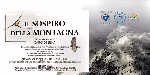 "Il sospiro della montagna". Proiezione e incontro con il regista