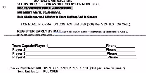 The 31st Annual Kul Open for Cancer Research