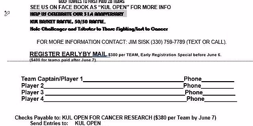 The 31st Annual Kul Open for Cancer Research
