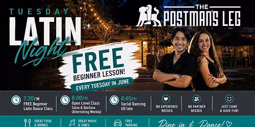 TUESDAY Latin Night at The Postman's Leg - Glenfield