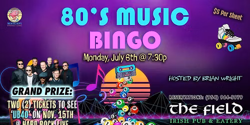 80'S MUSIC BINGO