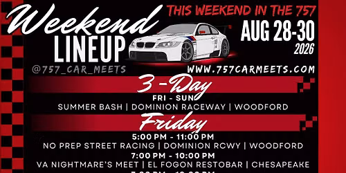 Car Events in Hampton Roads This Weekend