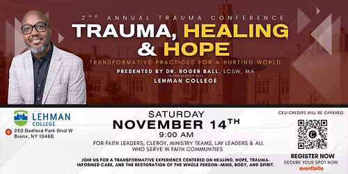 2nd Annual Trauma, Healing and Hope Conference (Faith Leaders + Public)